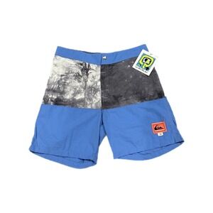 Vintage Quiksilver‎ Shorts Men's 30 Swim Trunks Surflex Surf Blue 90s Nylon